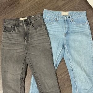 Everlane Women's Skinny Jeans in Charcoal and Light Blue